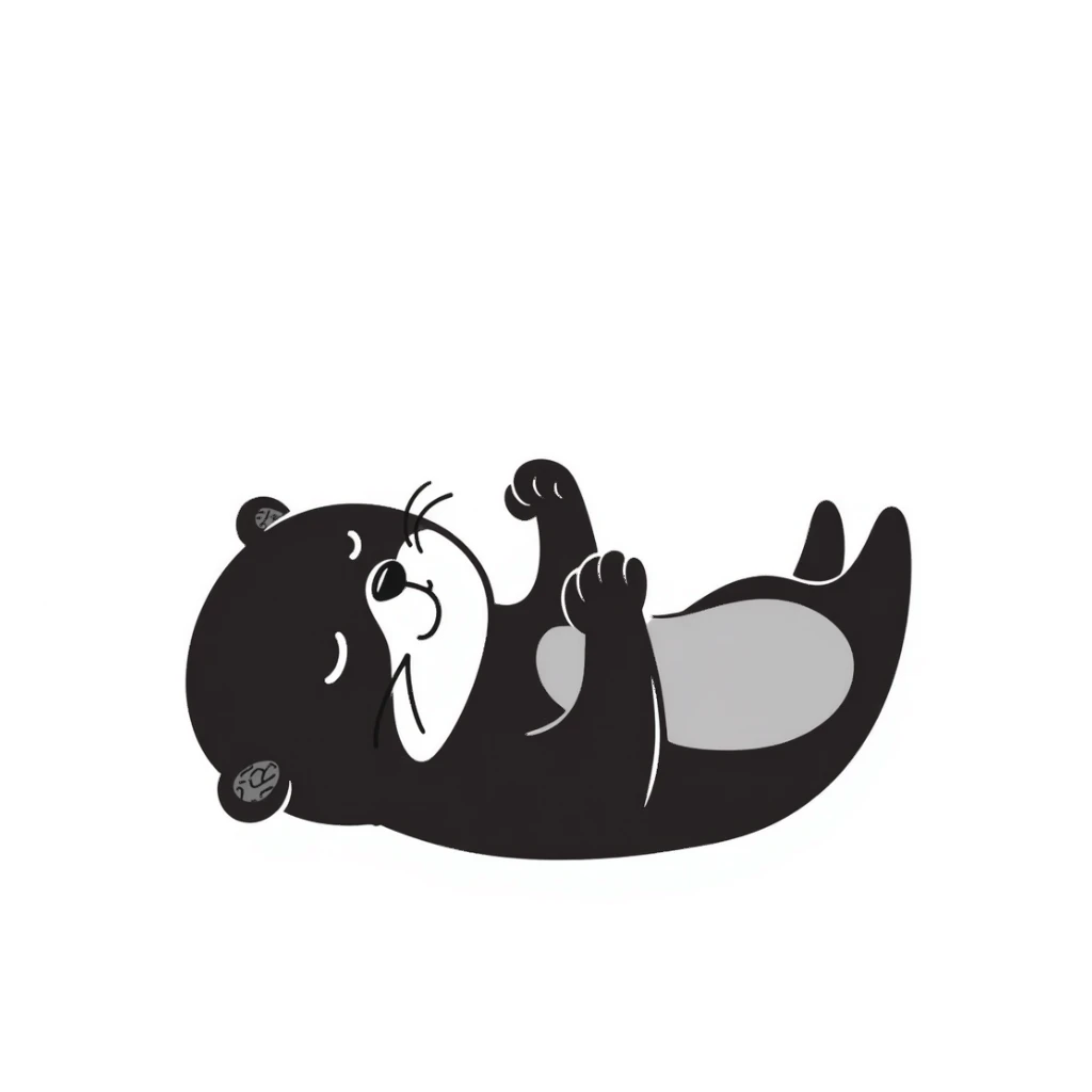 sleepy otter sticker