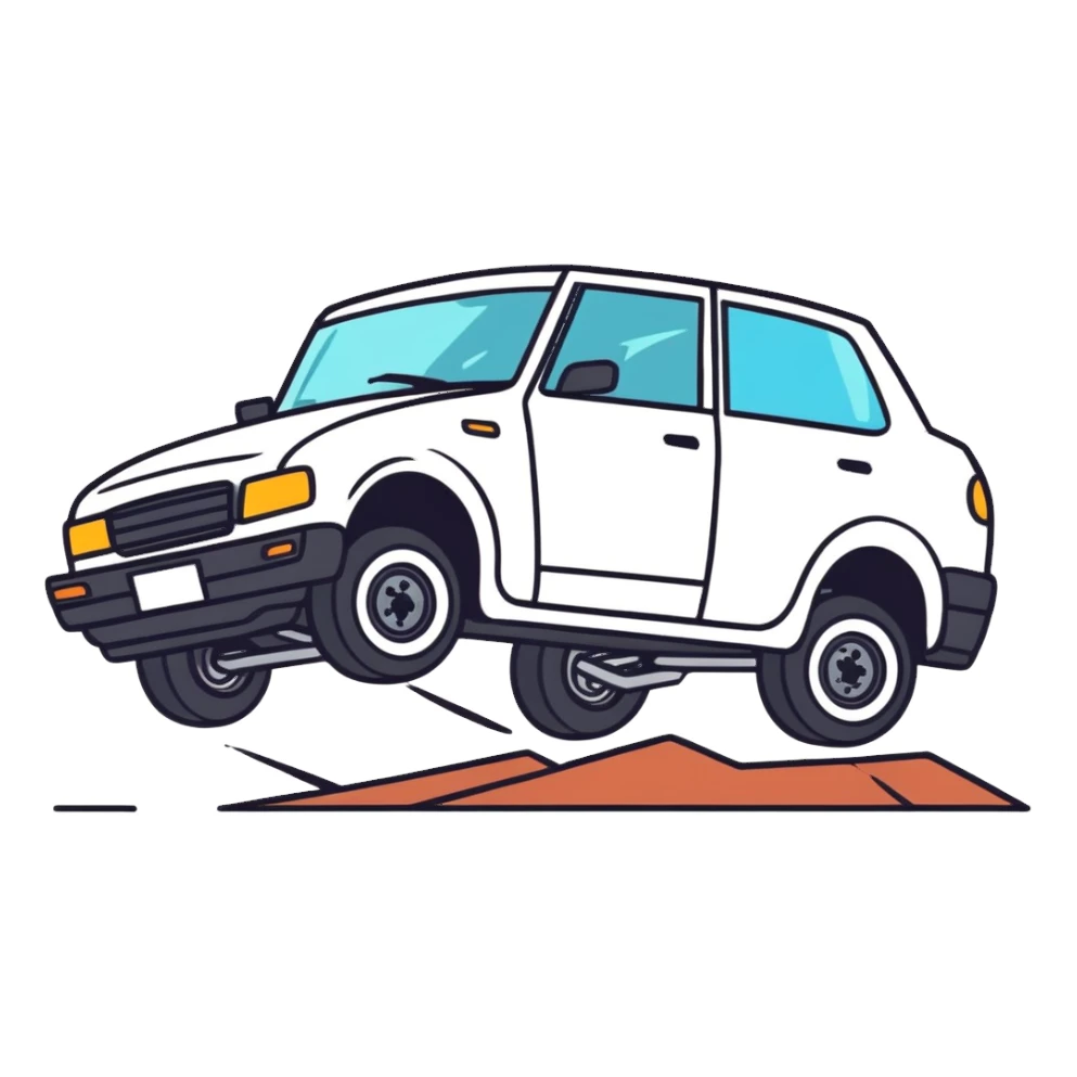 Car crashing sticker