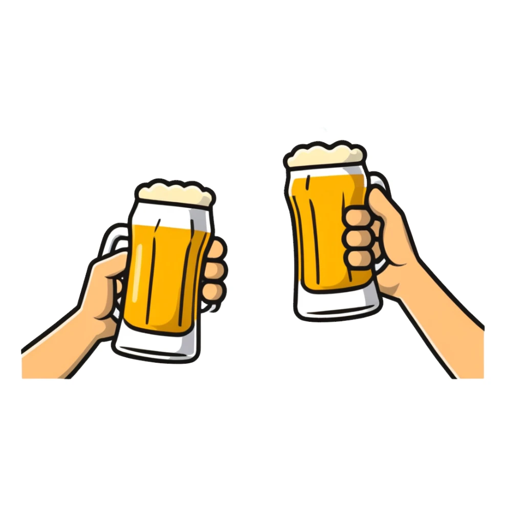 Drinking two beers one in each hand sticker