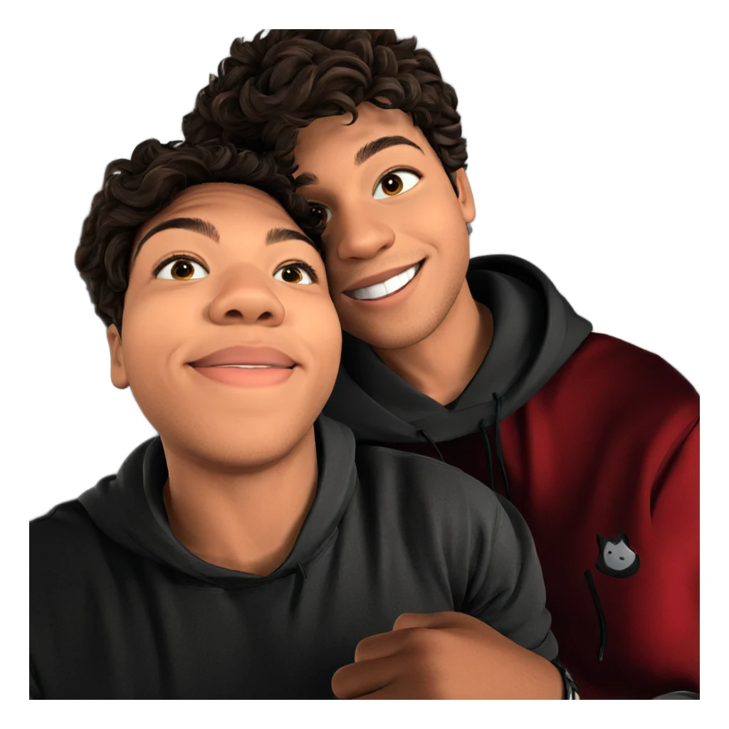 boys sharing a joyful moment sticker