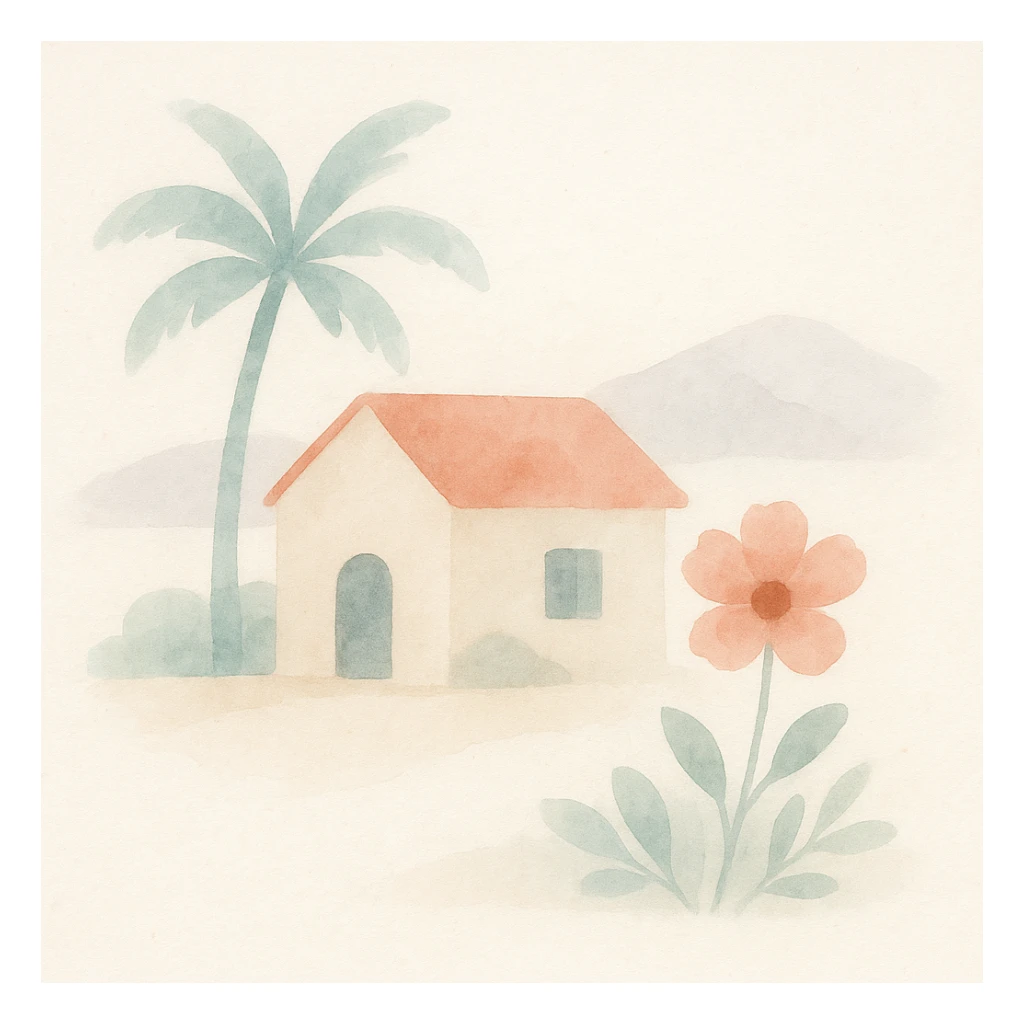 cute vacation spot flower sticker