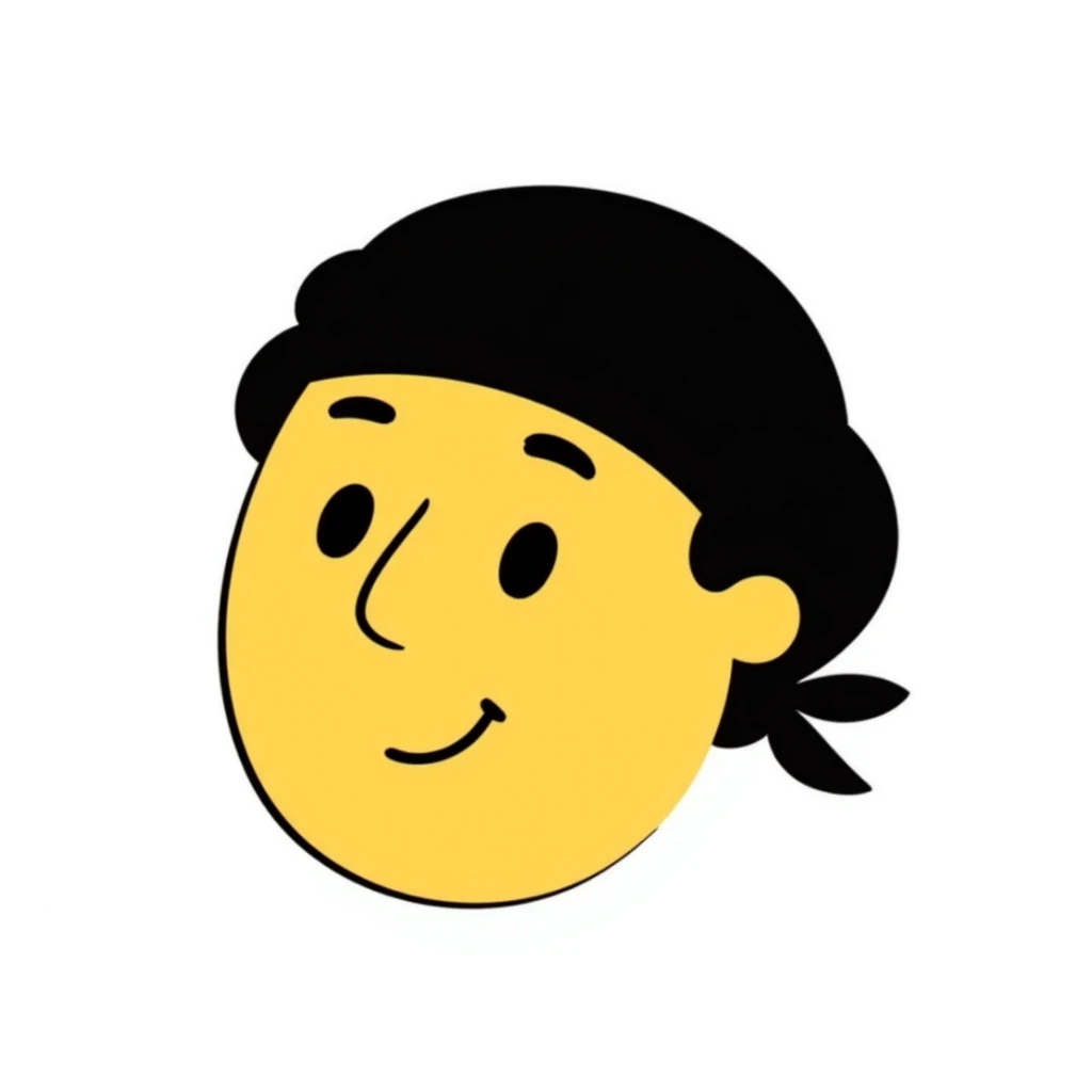 yellow slick emoji face wearing a durag sticker