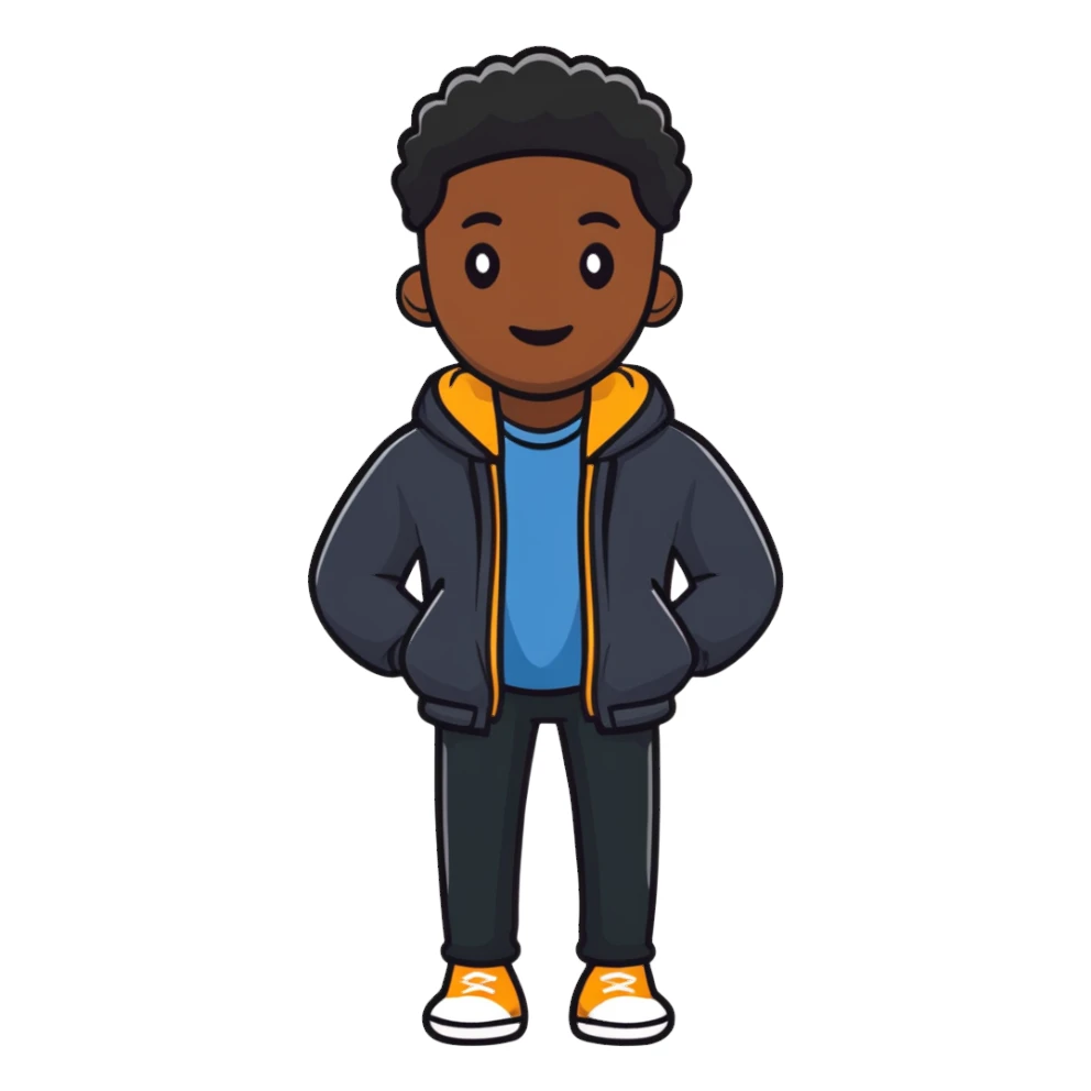 black man with casual style sticker