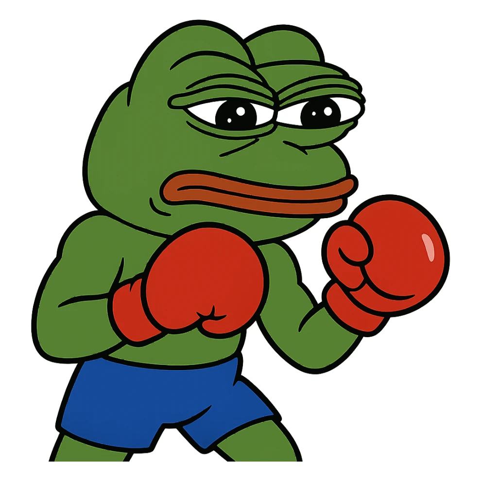 create a pepe boxing, white background sticker