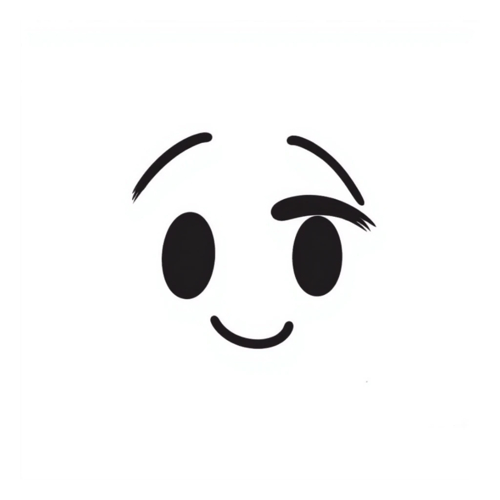 face emoji with one joined eyelash sticker