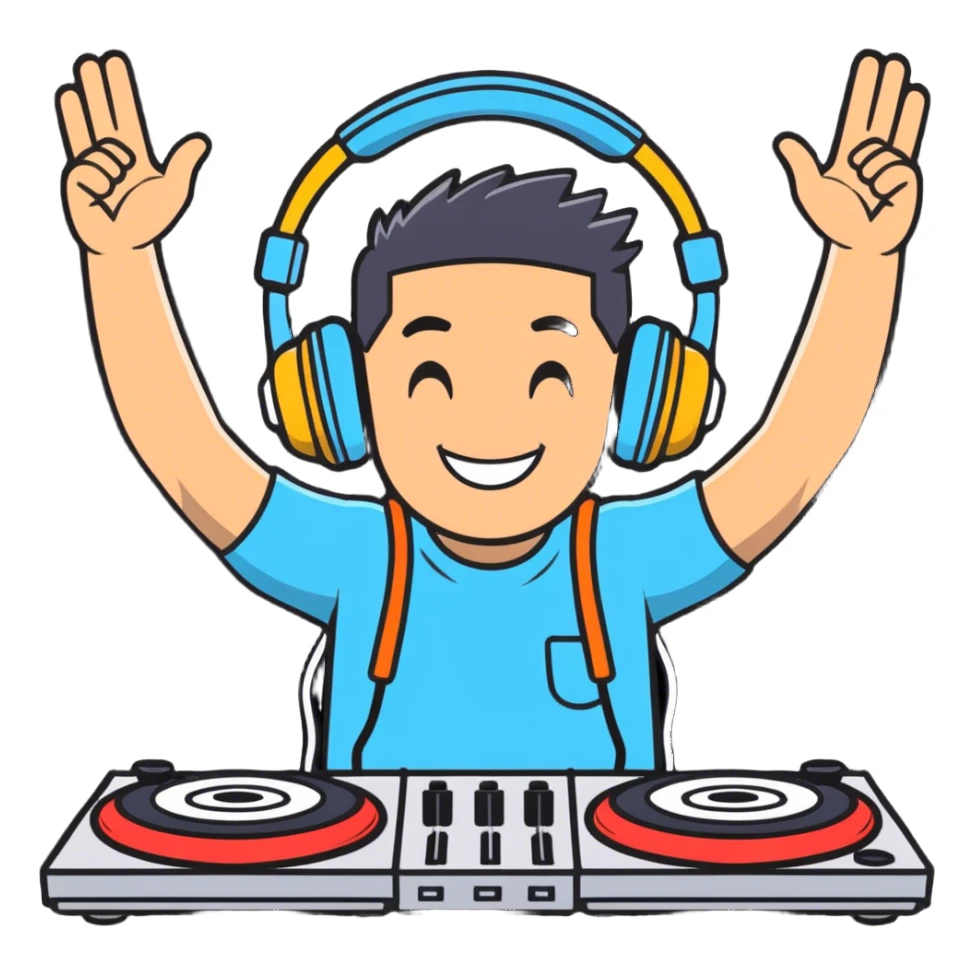 Dj old and hyped sticker