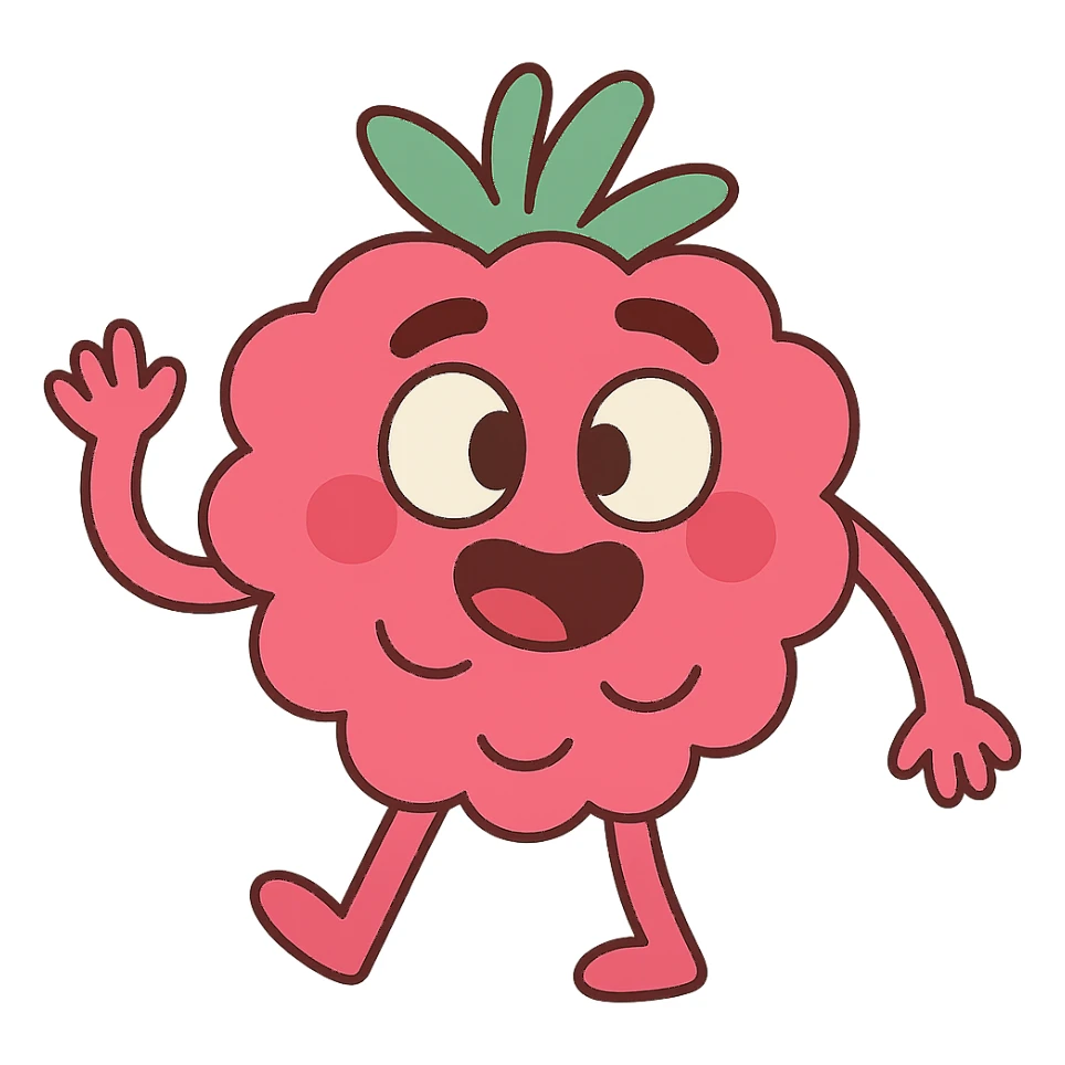 raspberry fruit pastel toon style sticker
