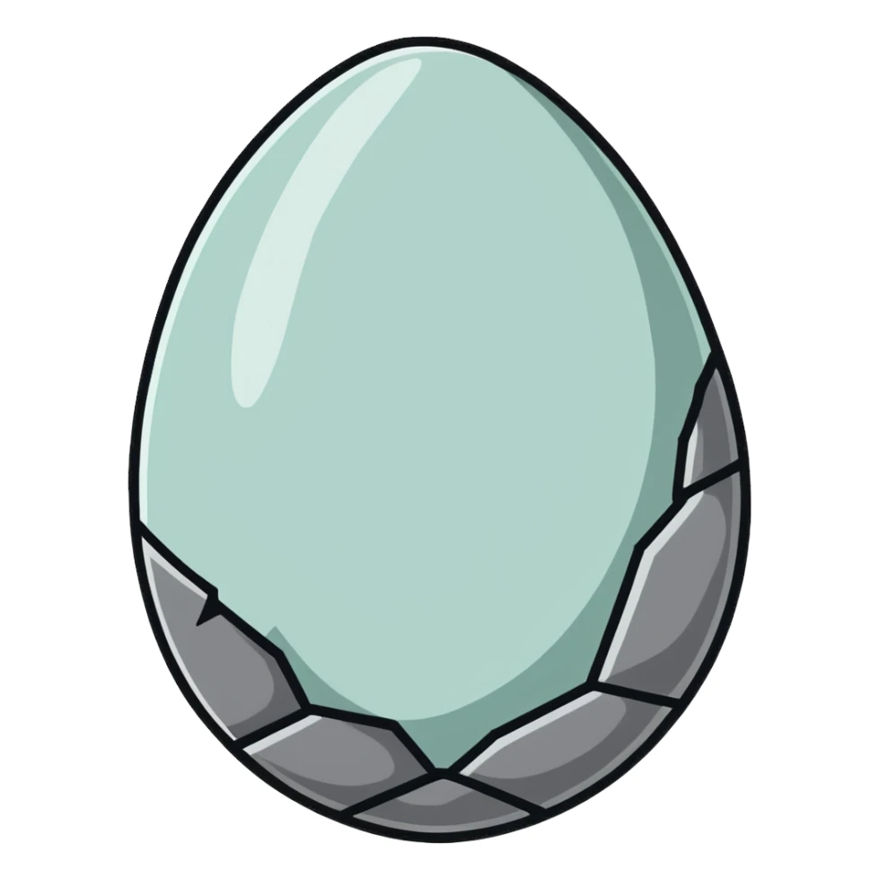 grey stone dragon egg with a crack sticker