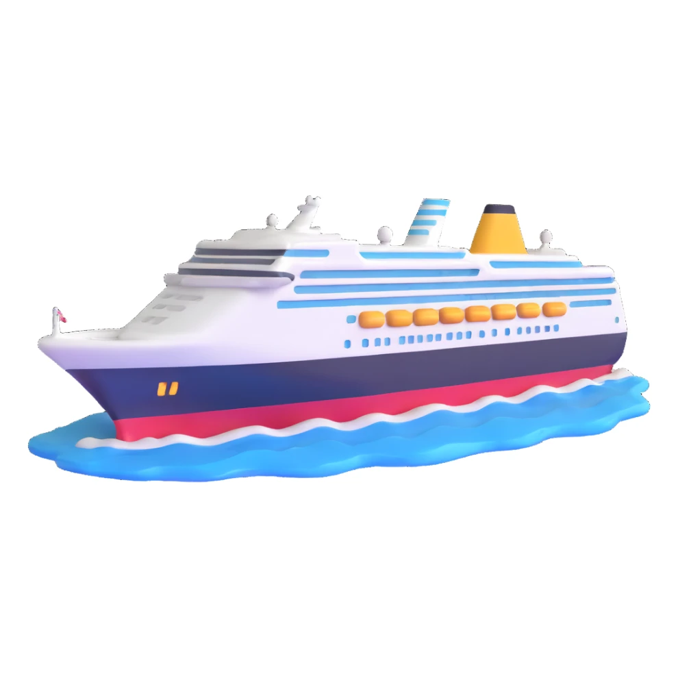 cruise ship on ocean sticker