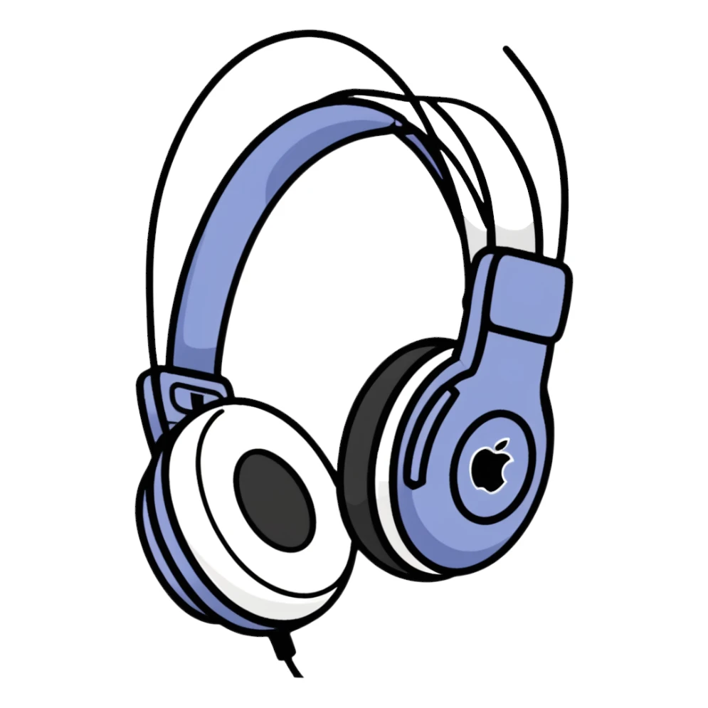 pink Apple headphones sticker