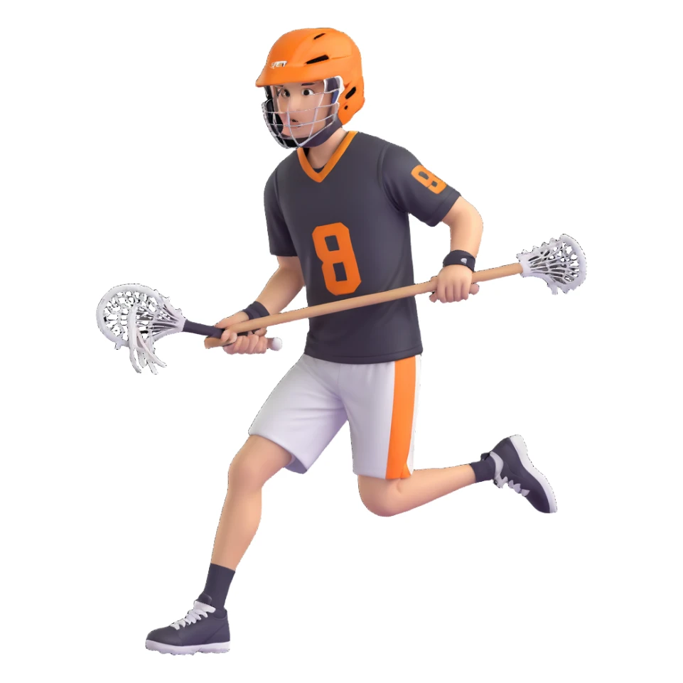 lacrosse player in hot summer sticker