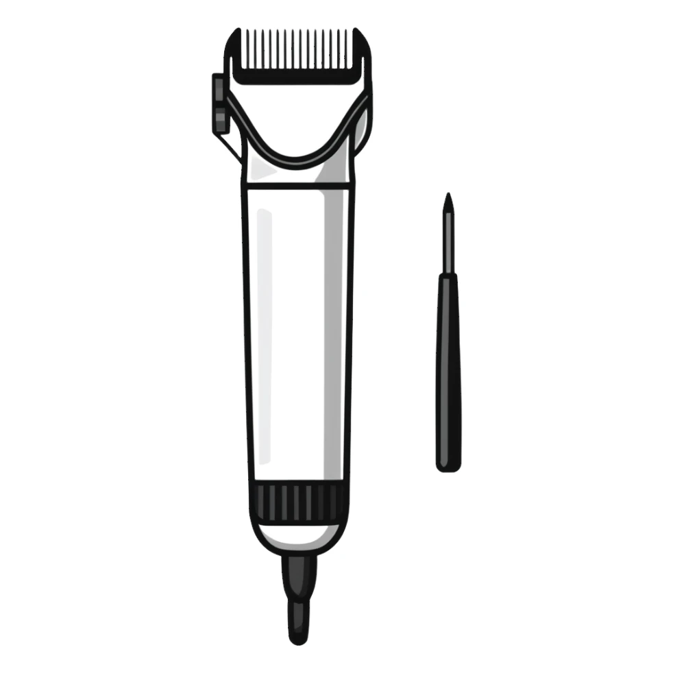 cartoon sticker style barber trimmer sticker