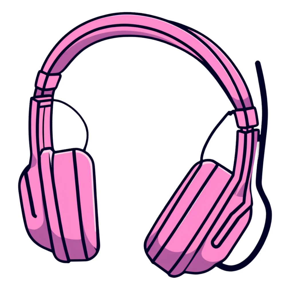 pink gothic headphones sticker