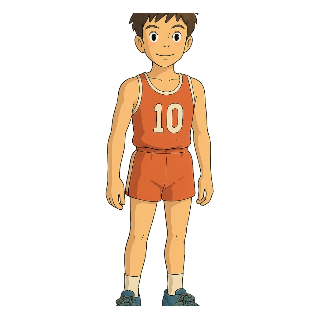 ghibli style athlete standing sticker