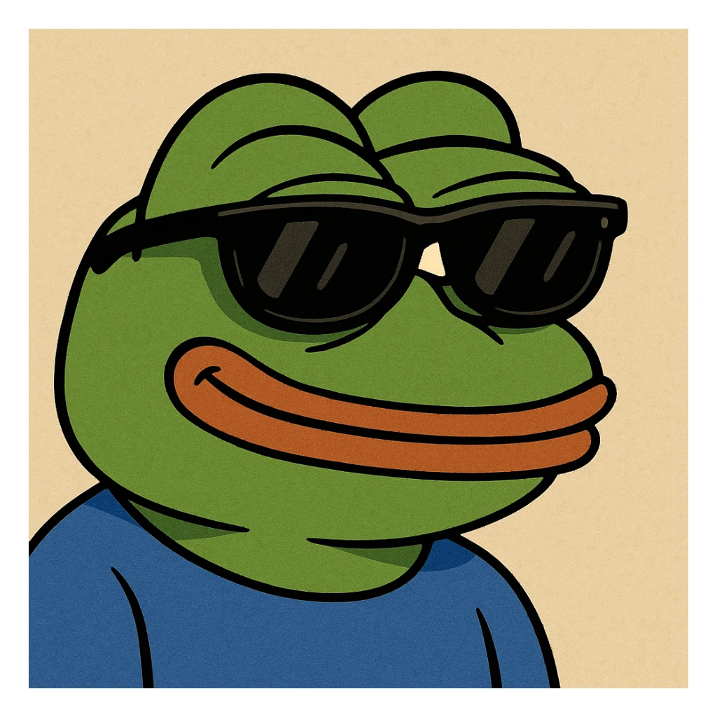 pepe the frog with sunglasses sticker