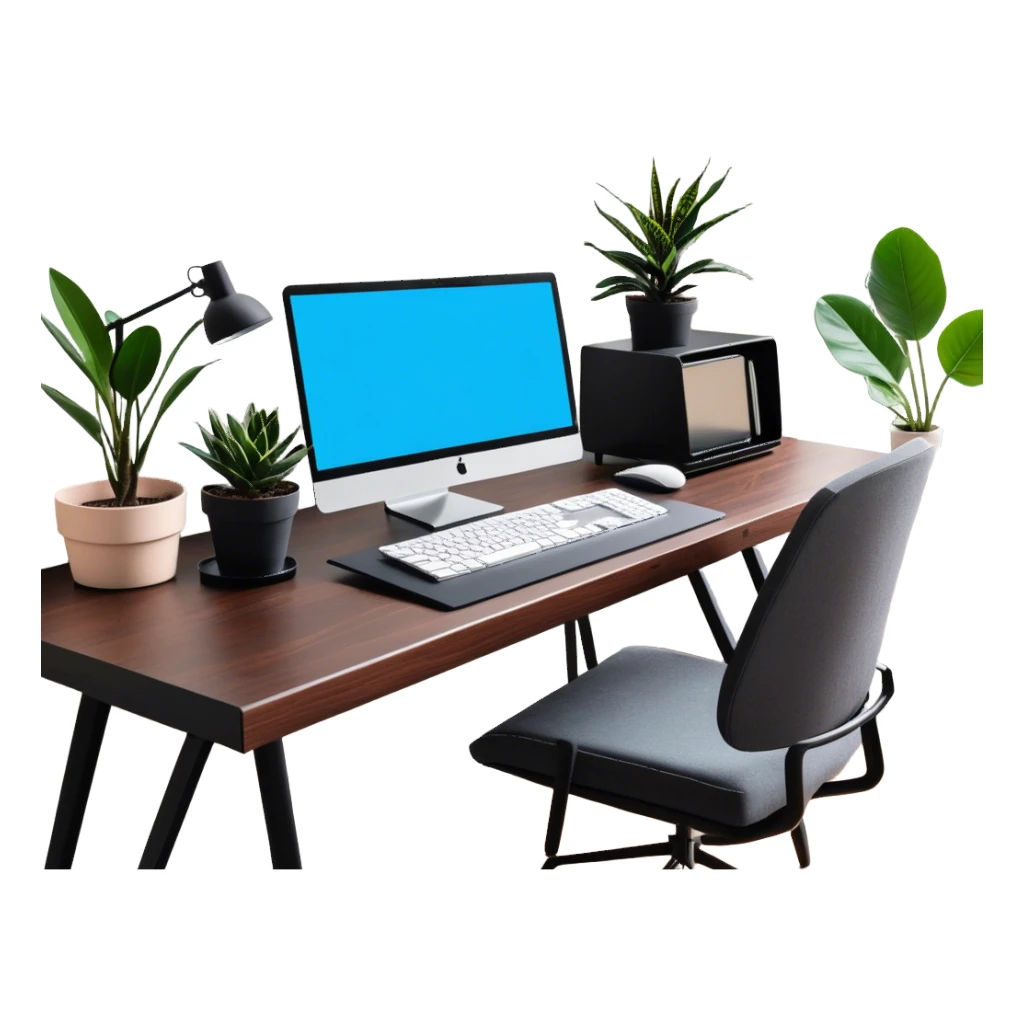 Home office setup no person sticker