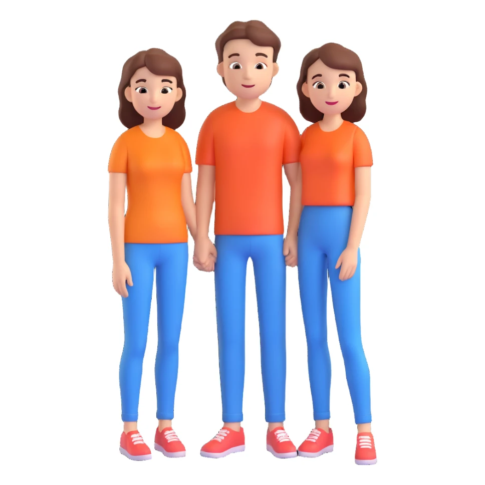 couple posing, close up pose, living room background sticker