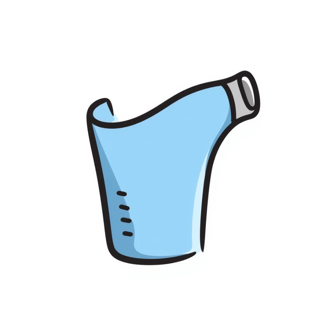 Hand-drawn simple blue VO2 max mouthpiece for exercise testing sticker