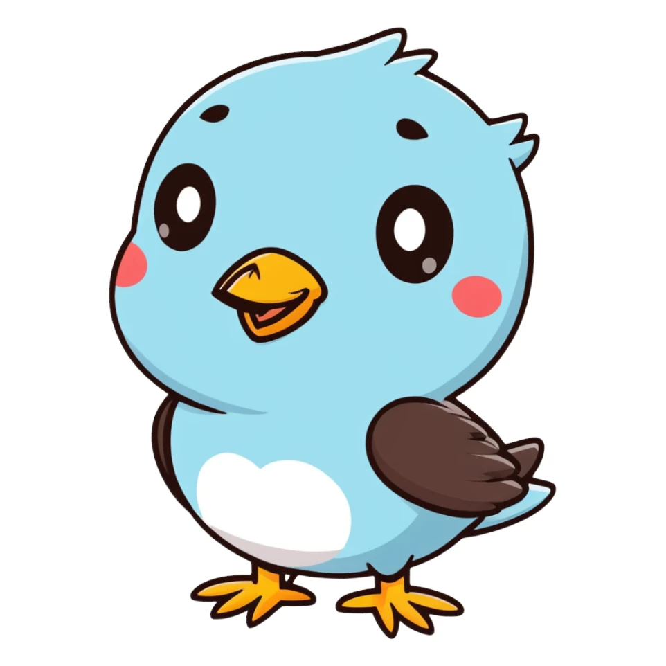Cute bird with loving eyes sticker