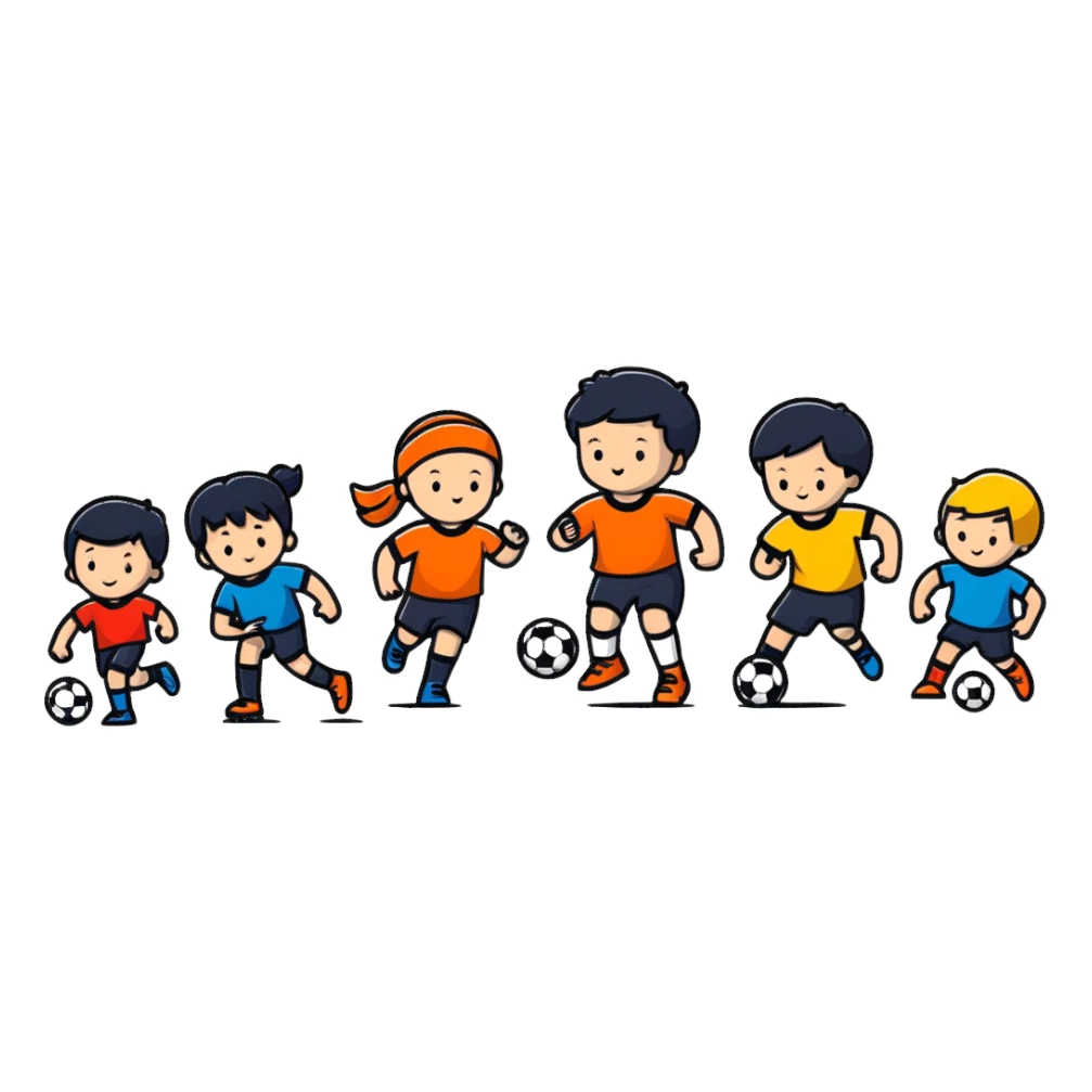 children playing sports sticker