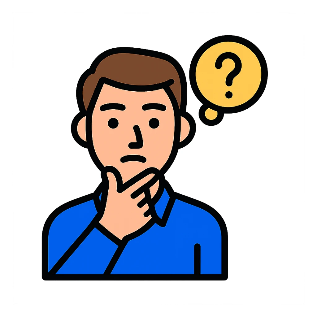 man thinking sticker