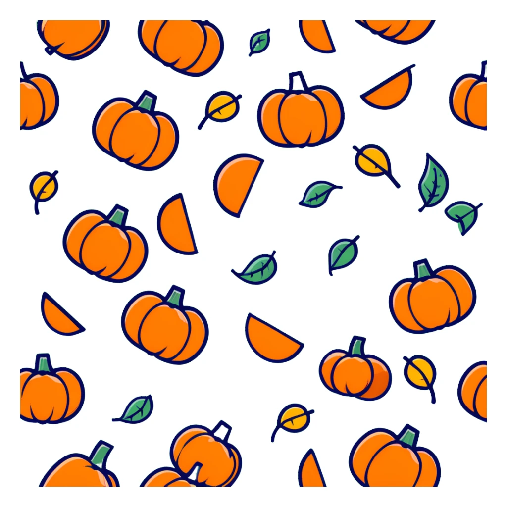 fall season with pumpkins, falling leaves, warm colors sticker