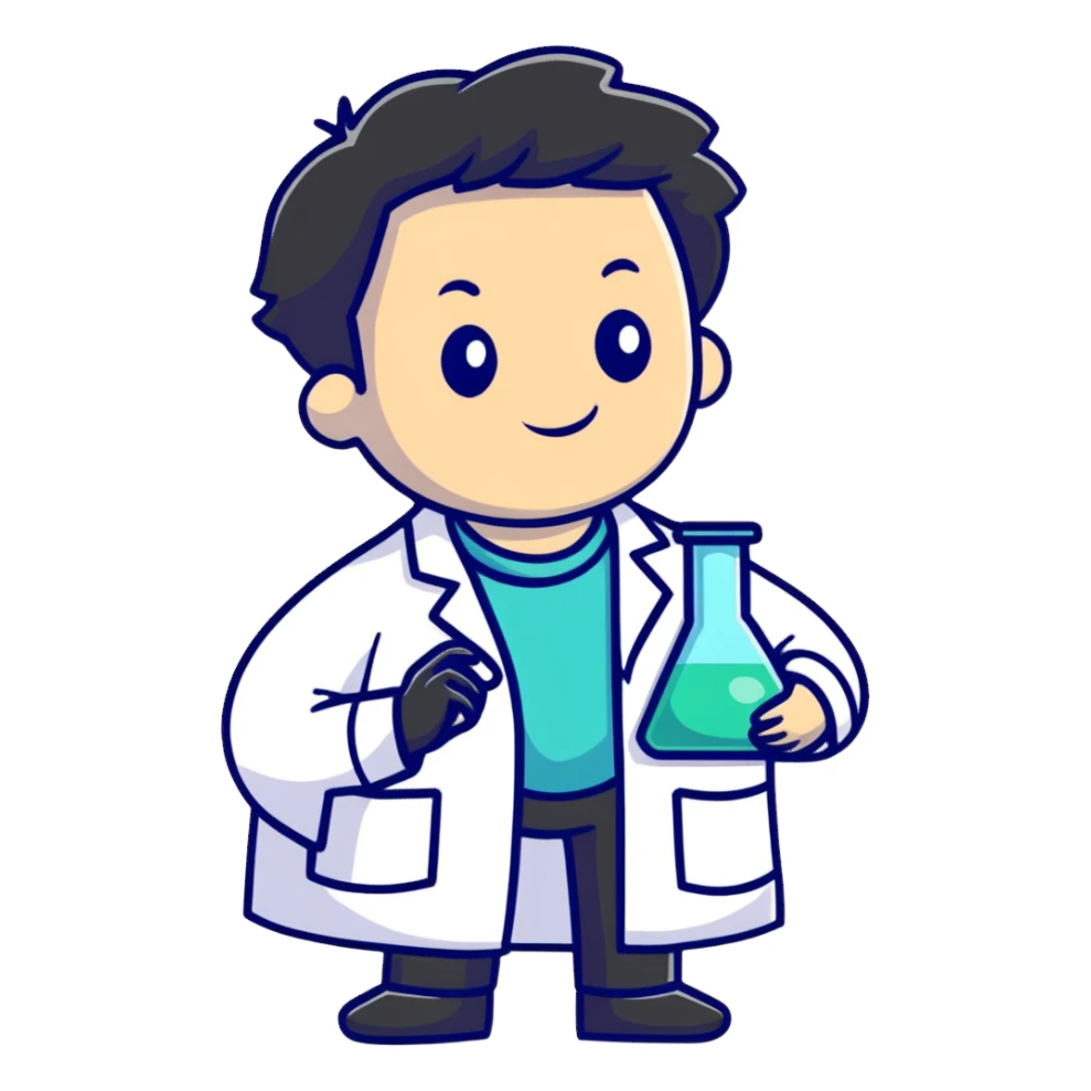 scientist in a laboratory coat sticker