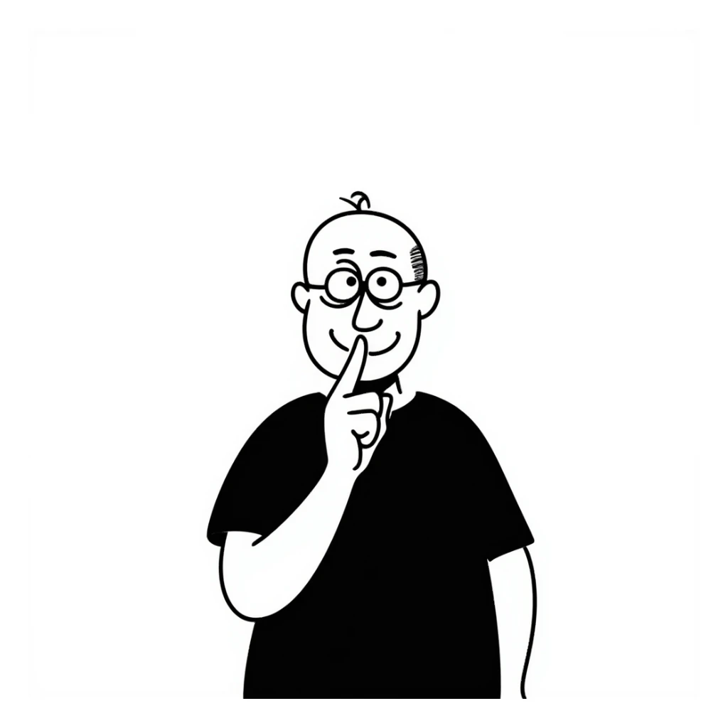bald guy with glasses picking his nose sticker