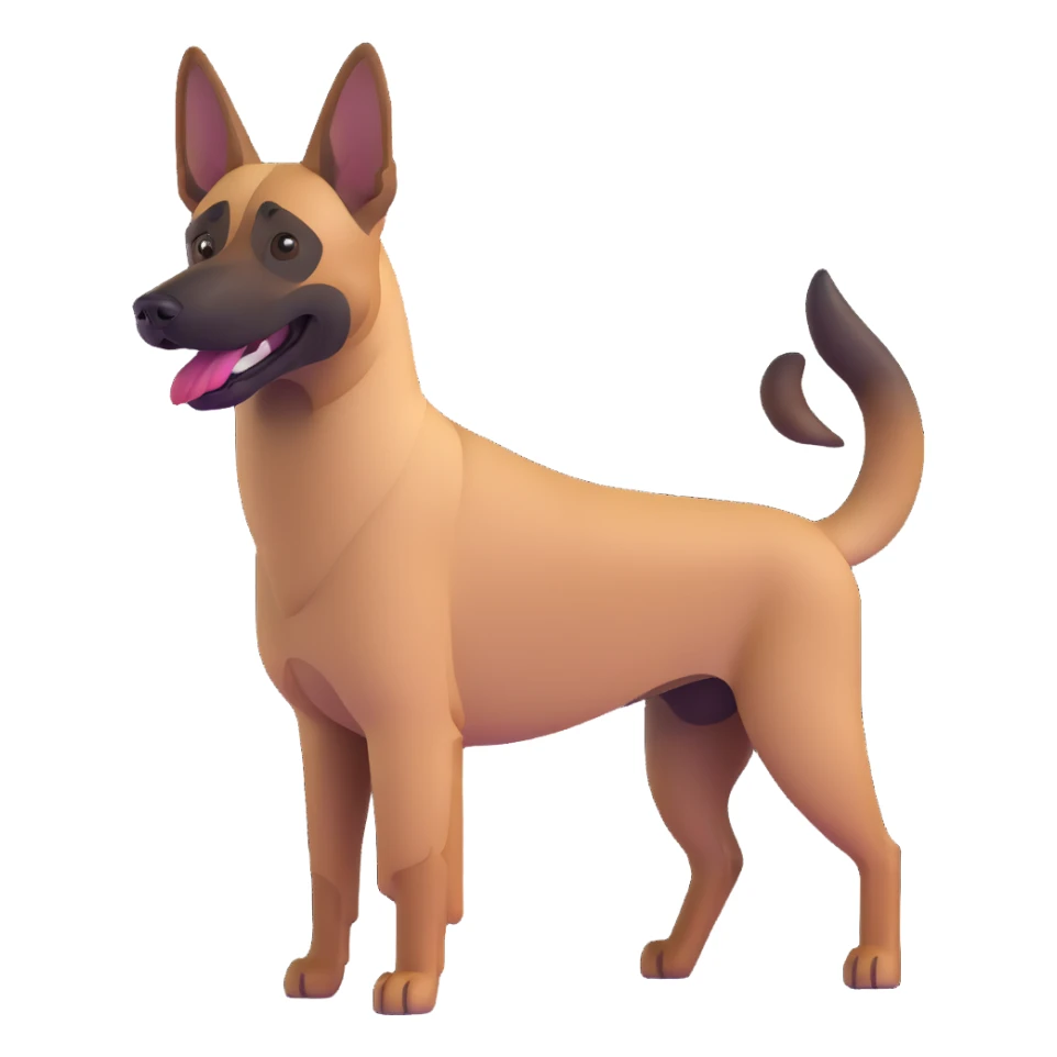 Belgian Malinois dog playful expression sticker