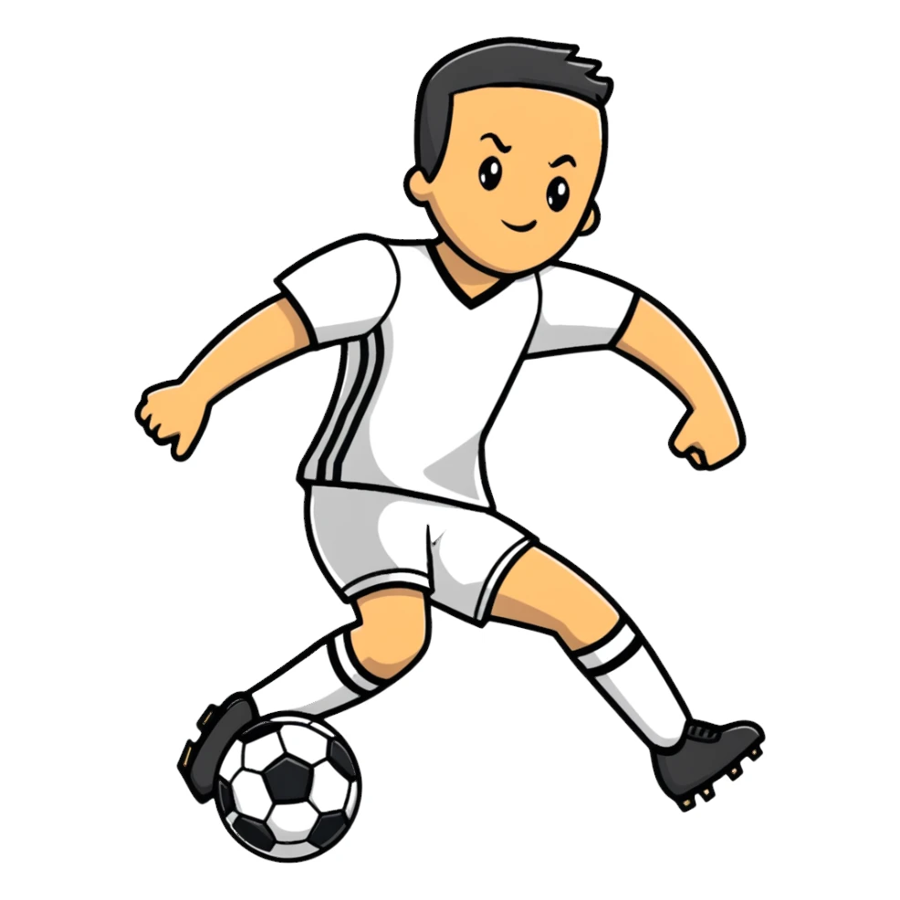 soccer player kicking ball sticker