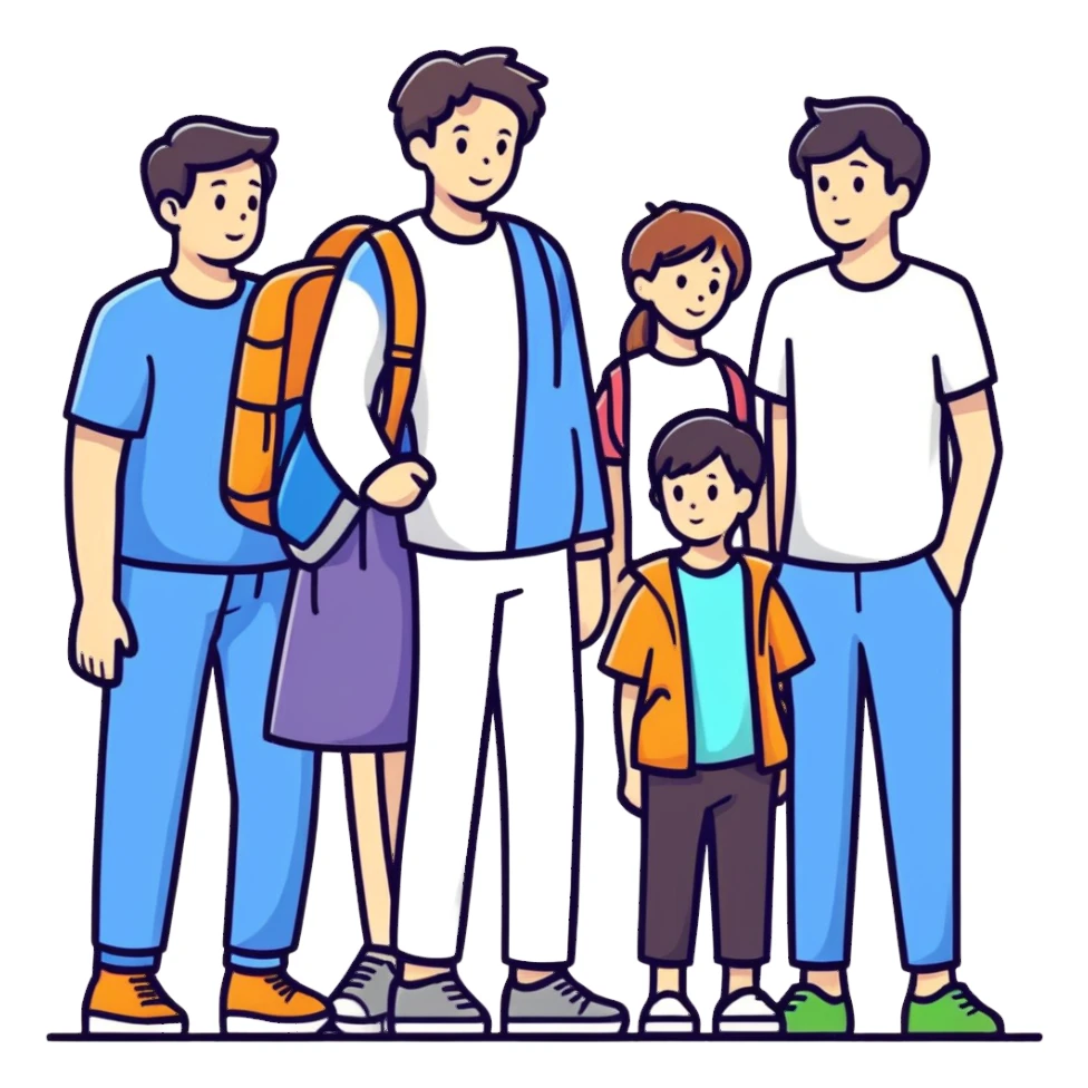 Line of people in a queue sticker