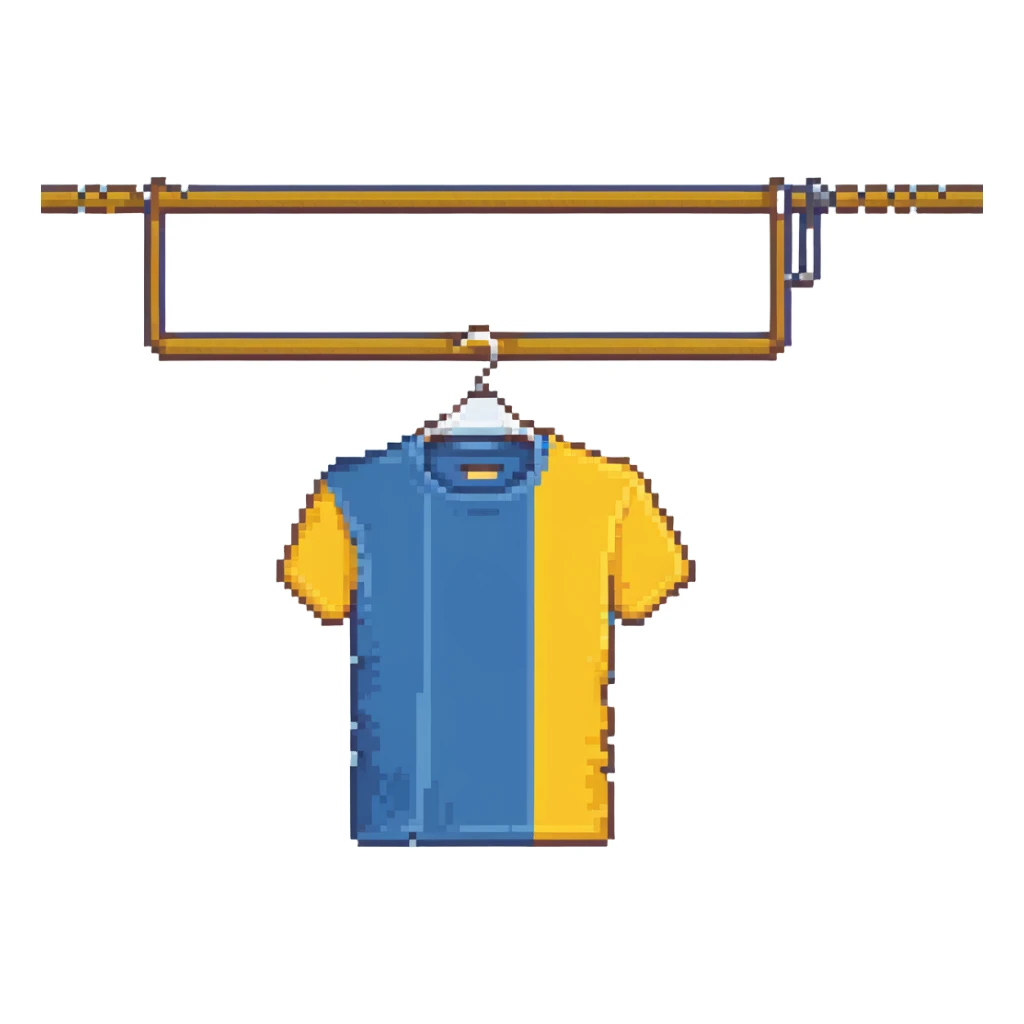 blue tee shirt on a hanger sticker