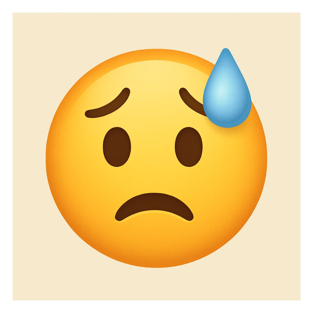 yellow face with cold sweat sticker