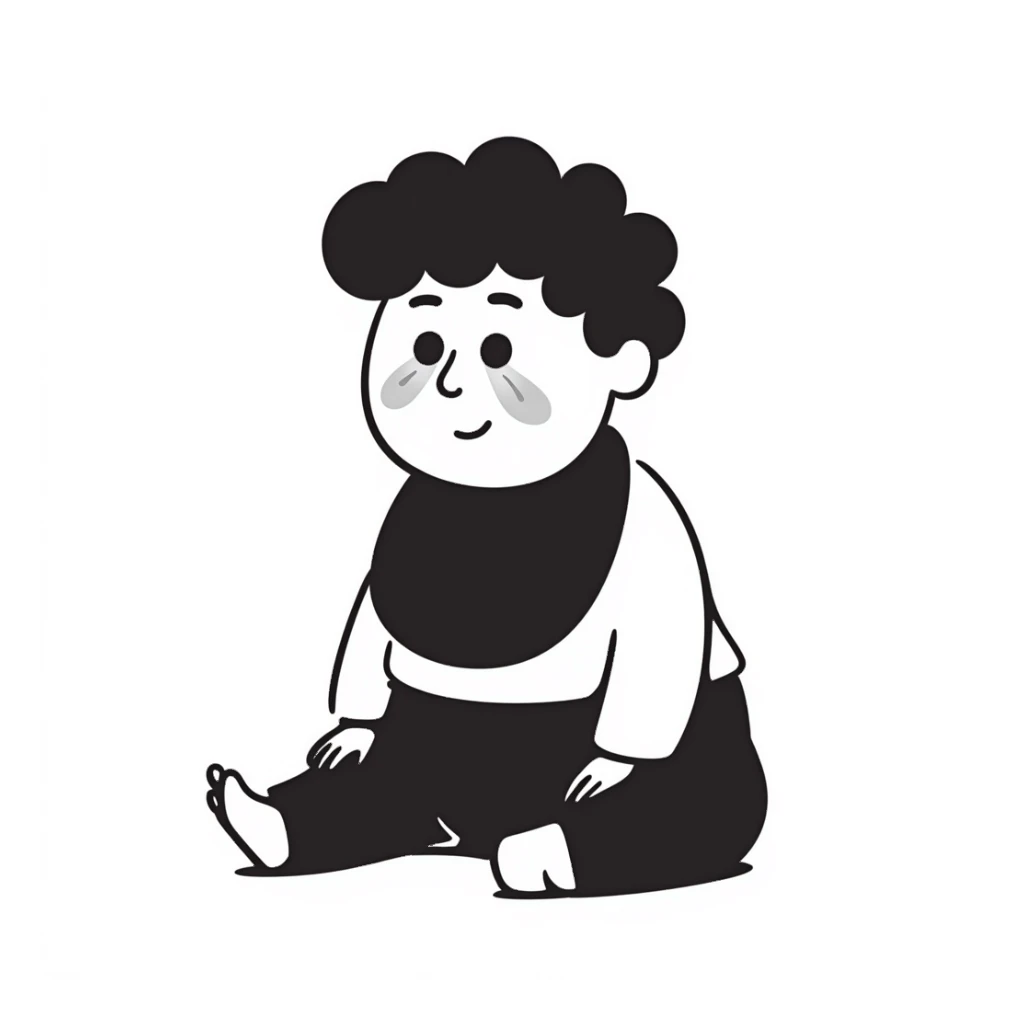 sad fat baby sticker