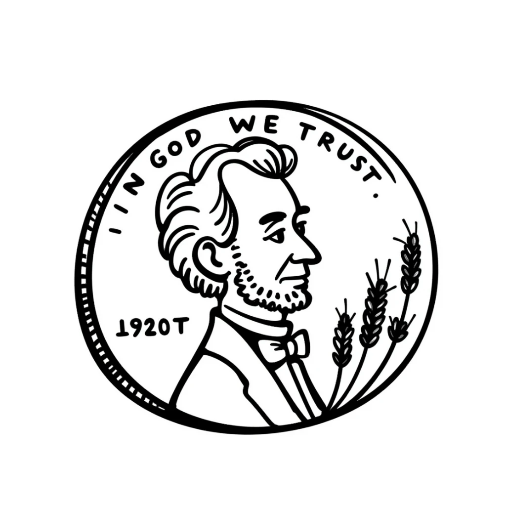 1 cent coin sticker
