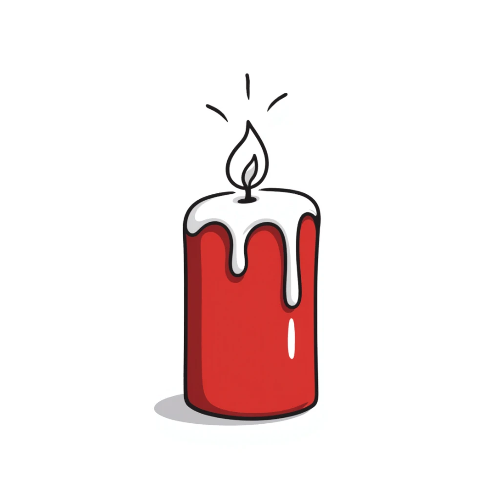 red candle sticker