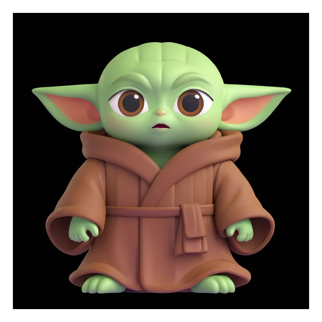 baby yoda 3d emoji sticker