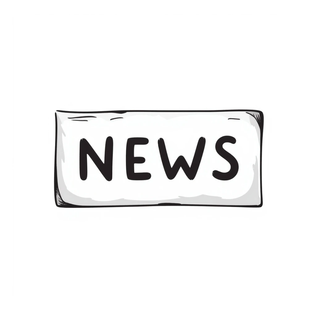 A paper sheet with word NEWS on it sticker