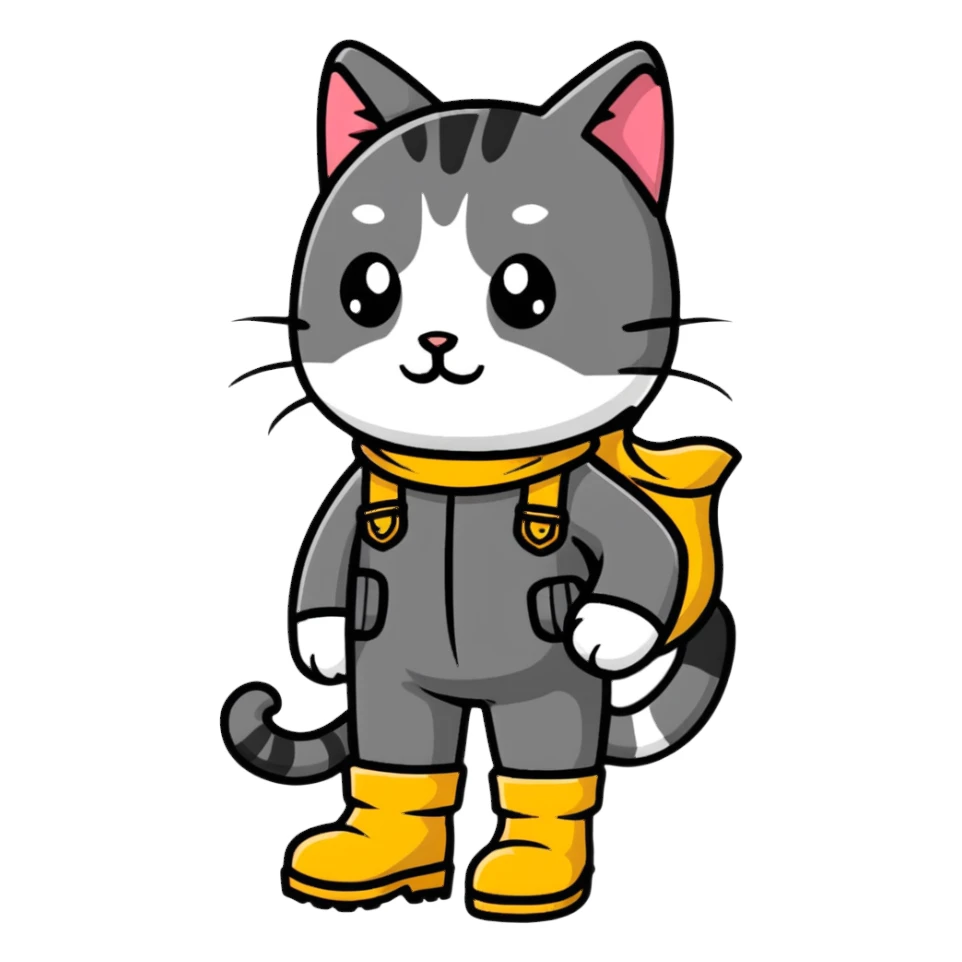 a cat wearing boots sticker