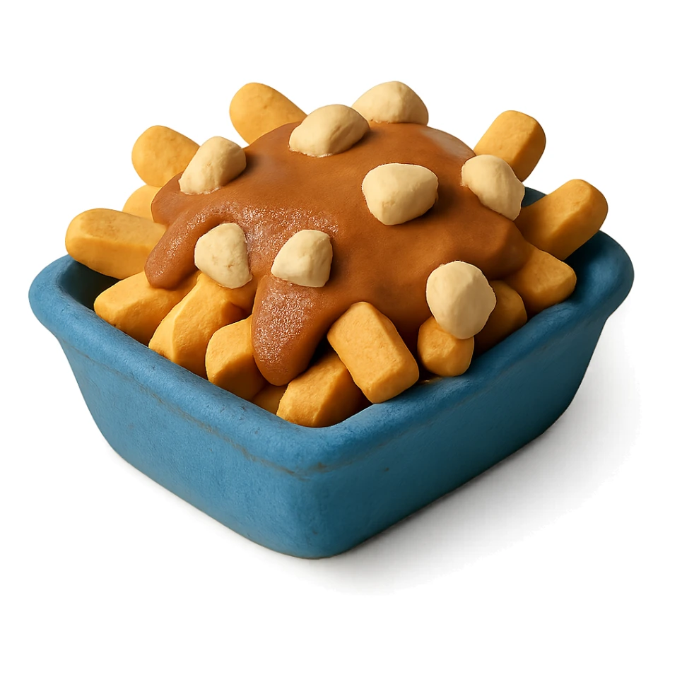 claymation style poutine sticker