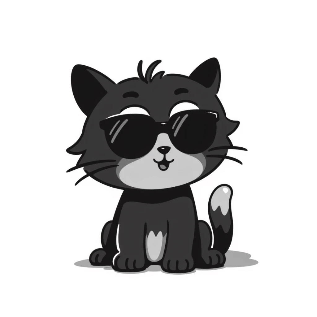 cat wearing sunglasses sticker
