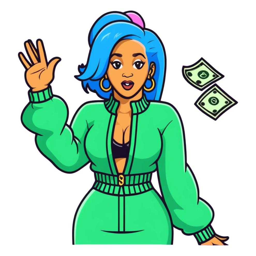 Cardi B making money rain sticker