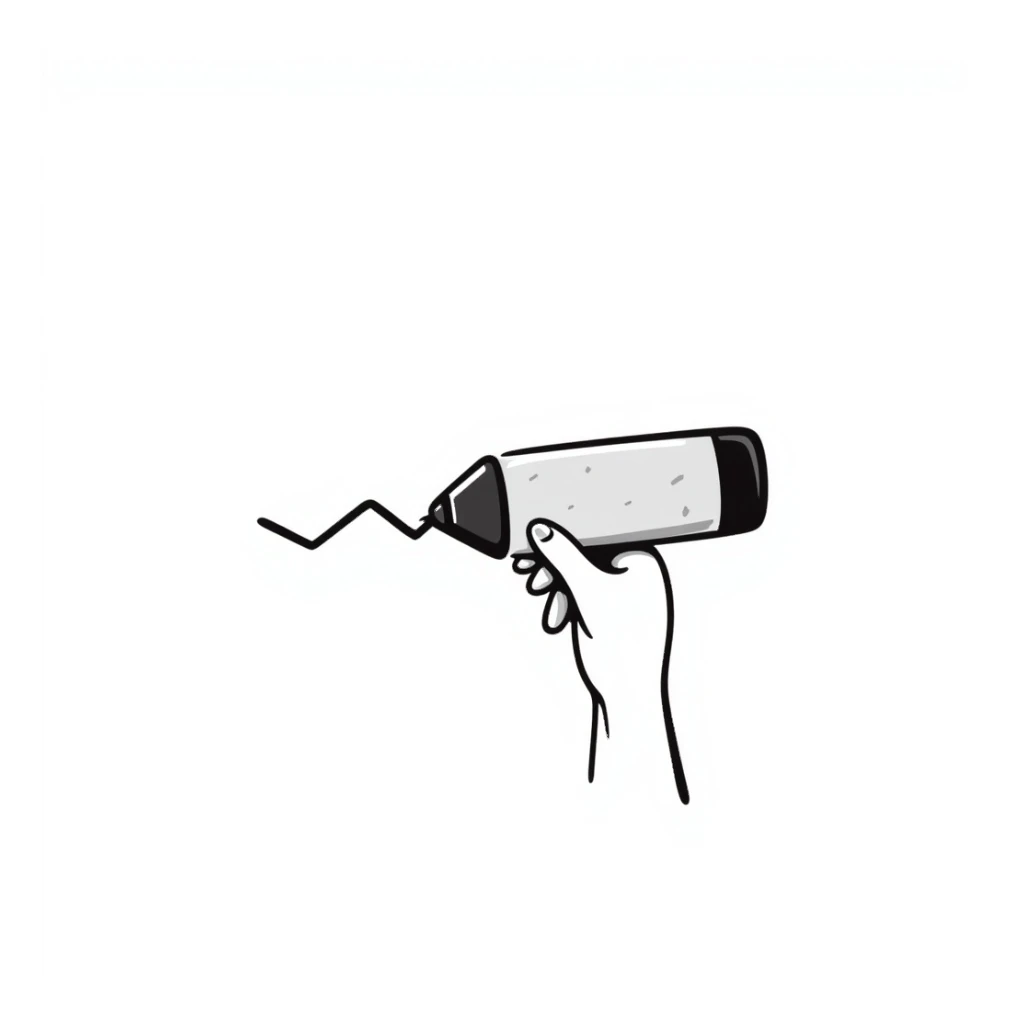 Eraser removing line on paper sticker