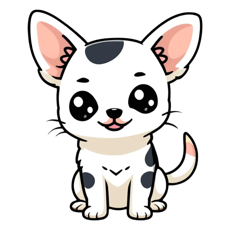 wite with black dots chiuahua sticker