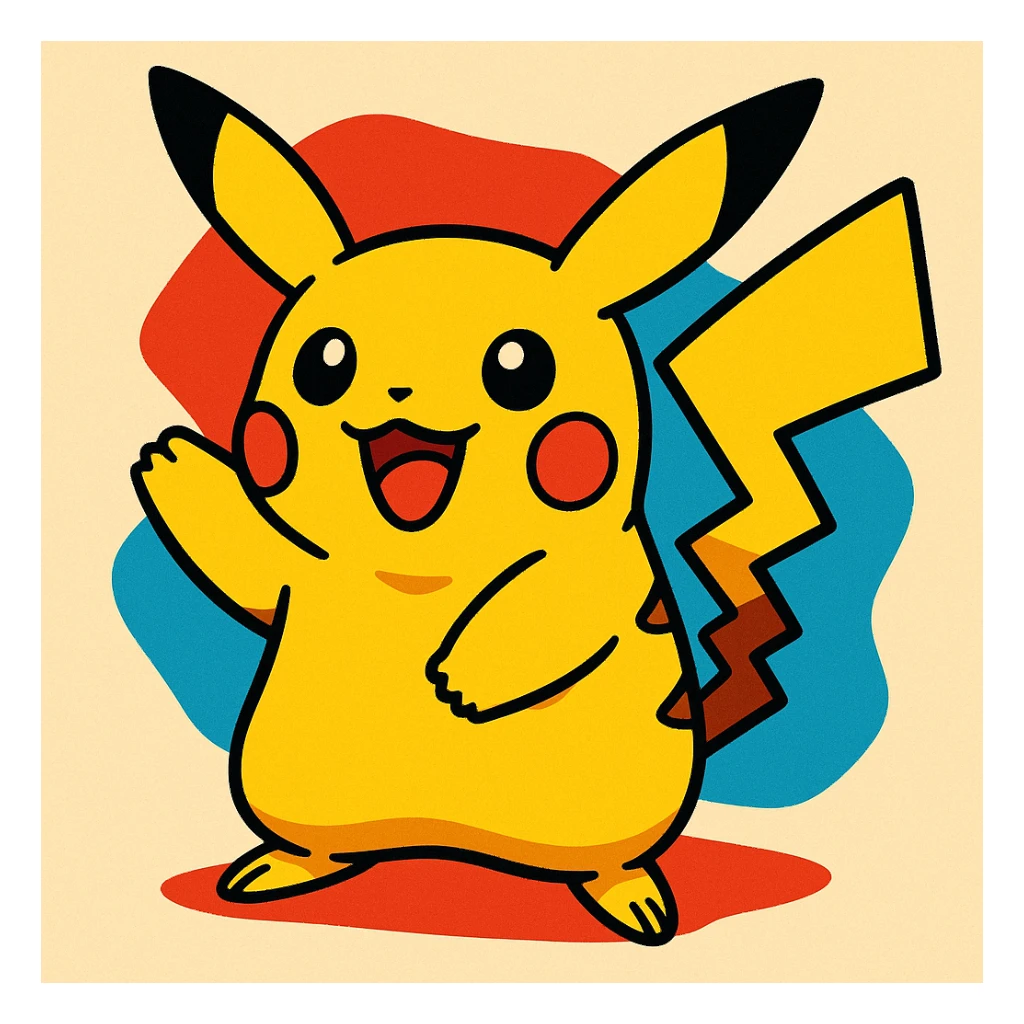 pikachu vibrant cartoon sticker