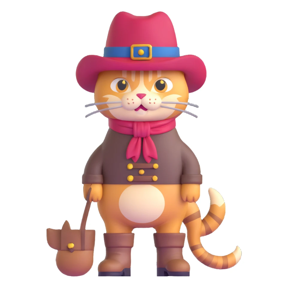 Puss in Boots with a hat and boots sticker