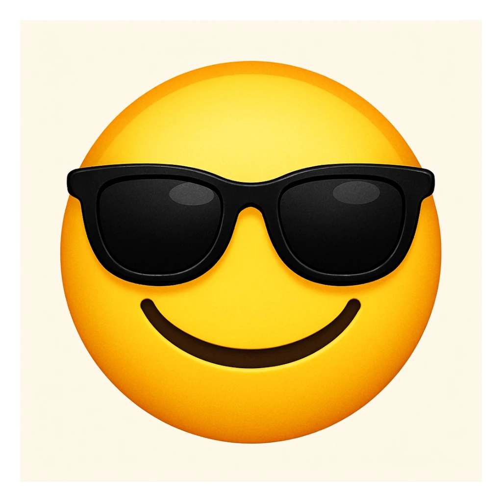 yellow emoji with sunglasses sticker