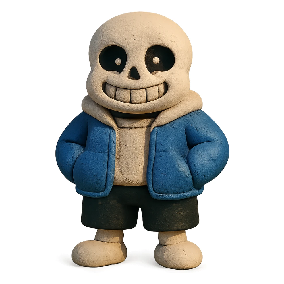 claymation style Sans from Undertale sticker