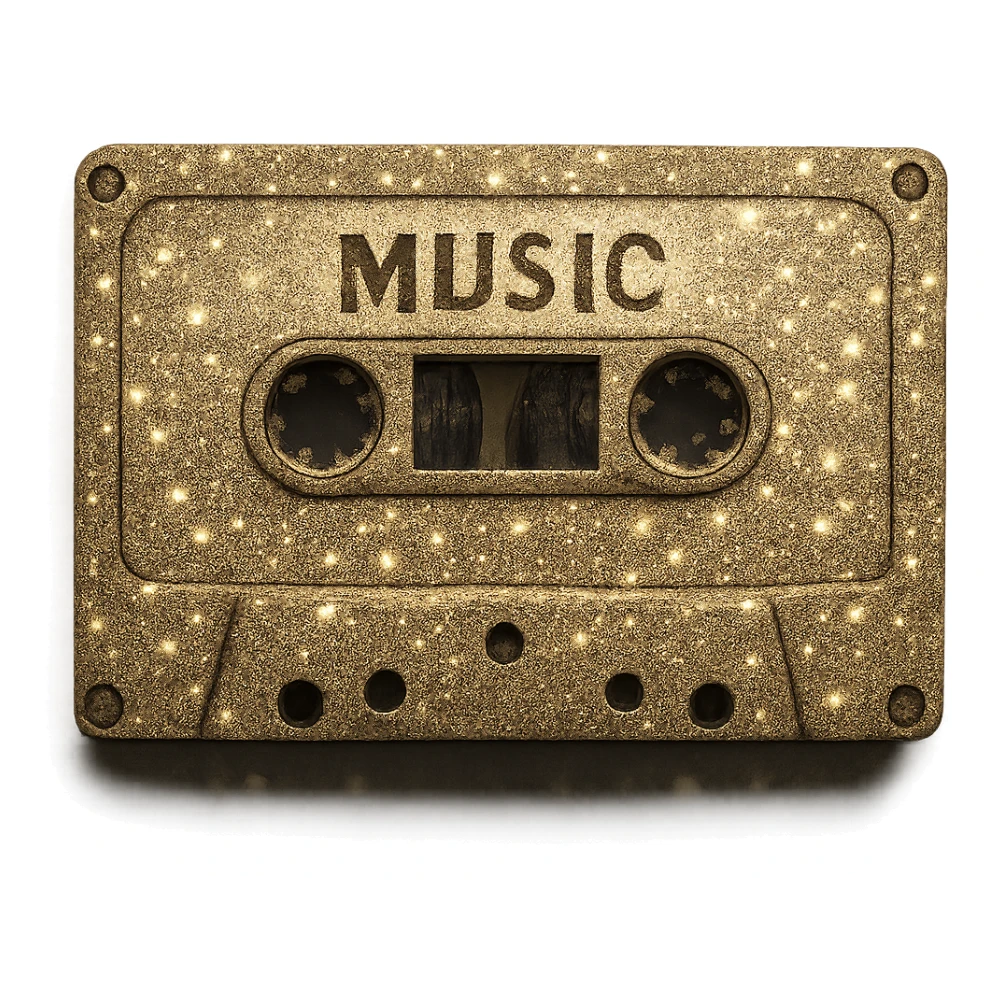 sparkling music cassette sticker