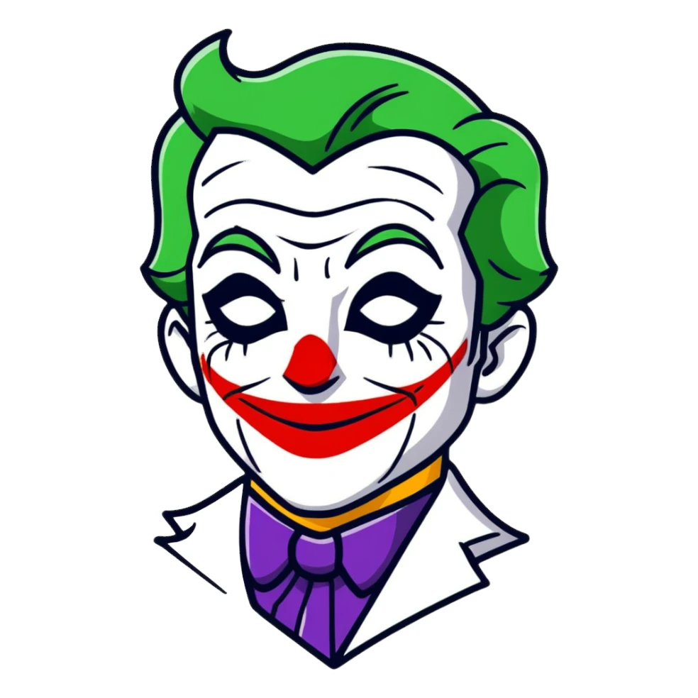 heart wearing joker makeup sticker